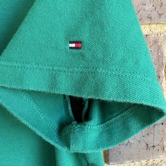 Tommy Hilfiger Green and Navy Polo Dress Stretch Cotton Short Sleeve Preppy Sz S - Picture 2 of 7